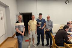Alwoodley A Team members with the Division 2 Trophy
